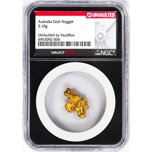 5.10 Gram Australia Gold Nugget NGC Vaultbox Unvaulted