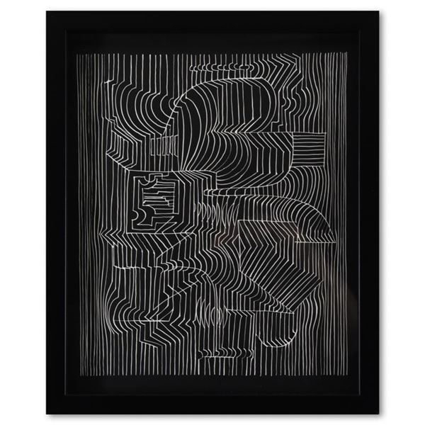Victor Vasarely (1908-1997) "Gordium De La Serie Ondulatoires" Print Mixed Media