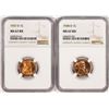 Lot of 1937-D & 1938-D Lincoln Wheat Cent Coins NGC MS67RD