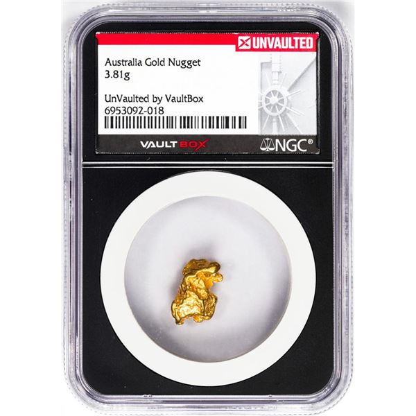 3.81 Gram Australia Gold Nugget NGC Vaultbox Unvaulted