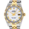 Image 1 : Rolex Mens Two Tone White Roman Diamond Datejust Wristwatch