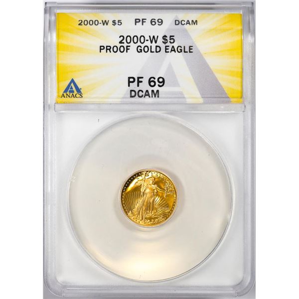 2000-W $5 Proof American Gold Eagle Coin ANACS PF69DCAM