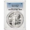 Image 1 : 1987 $1 American Silver Eagle Coin PCGS MS70