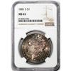 Image 1 : 1881-S $1 Morgan Silver Dollar Coin NGC MS63 Nice Toning