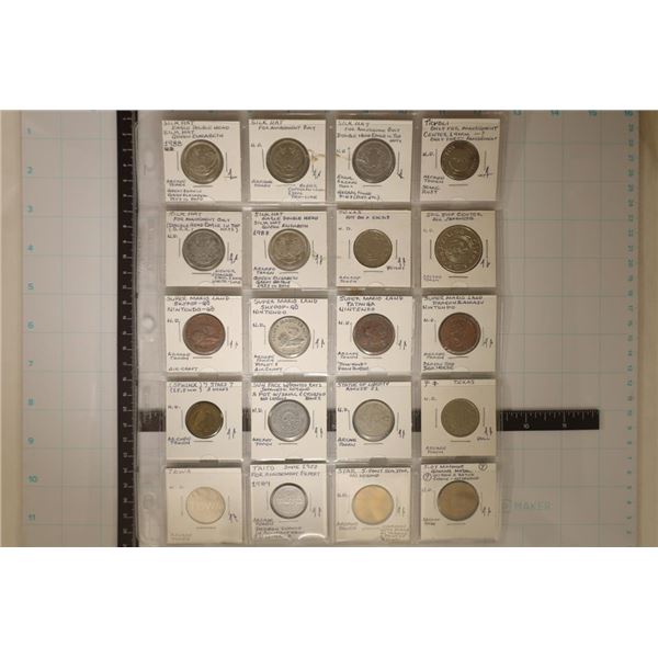 20 ASSORTED METAL JAPANESE GAMING TOKENS: SUPER