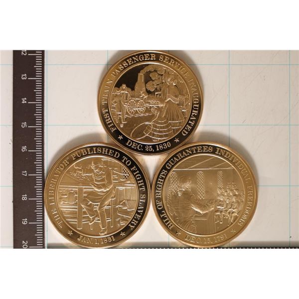 3-1.2 OUNCE SOLID BRONZE PF MEDALS: EACH