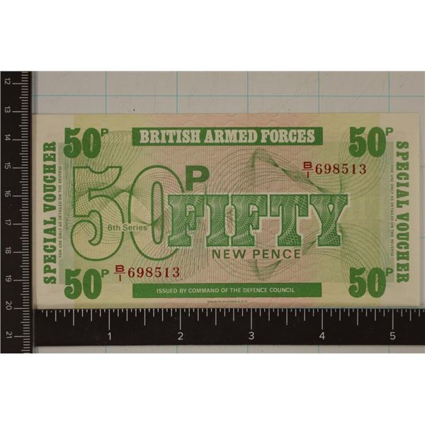 6TH SERIES BRITISH ARMED FORCES 50 NEW PENCE