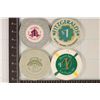 Image 2 : 4-$1 PLASTIC CASINO GAMING TOKENS: ALADDIN,