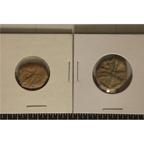 2-ANCIENT TO MEDIEVAL CLAY & LEAD MOLDED COIN SIZE