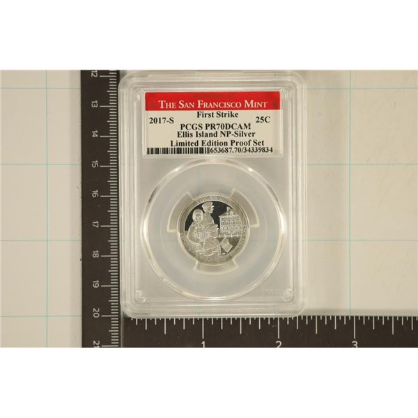 2017-S SILVER ELLIS ISLAND QUARTER PCGS PR70 DCAM