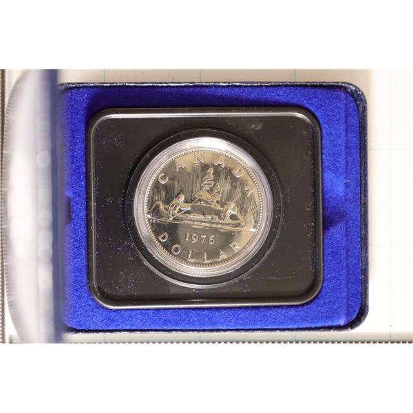 1976 CANADA UNC DOLLAR IN BLUE FLIP CASE