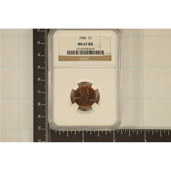 1986 LINCOLN CENT NGC MS67RD