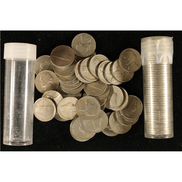 2-SOLID DATE ROLLS OF JEFFERSON NICKELS: 1947-S &