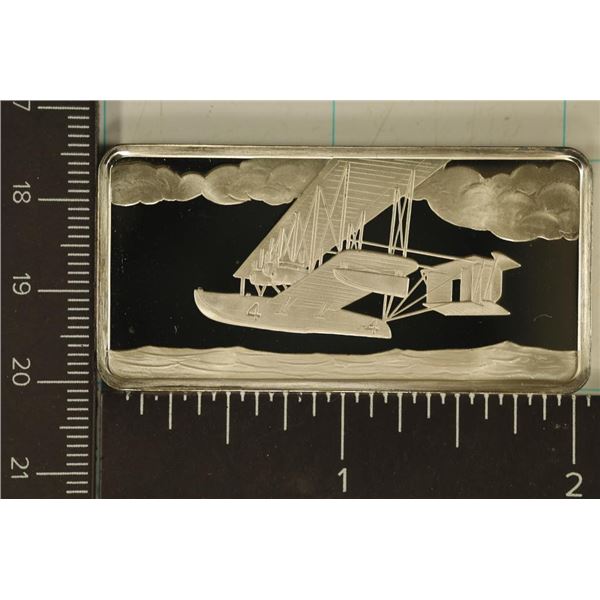.92 TROY OZ. PF STERLING SILVER AVIATION INGOT 1ST