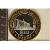 Image 1 : CASINO $10 SILVER TOKEN (UNC) MAXIM HOTEL CASINO