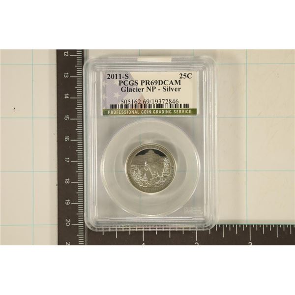 2011-S SILVER GLACIER N.P. QUARTER PCGS PR69 DCAM