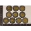 Image 2 : 10 CANADA BI-METAL $2 COINS: 9-1996 POLAR BEAR AND