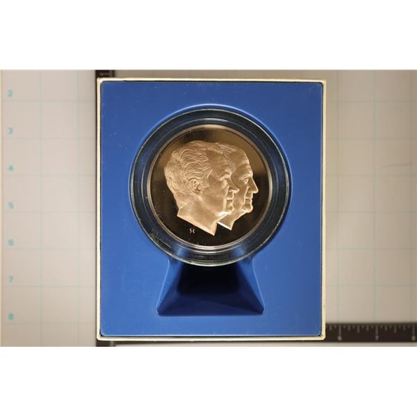 7.83 OZ. SOLID BRONZE PROOF 1973 INAUGURAL MEDAL