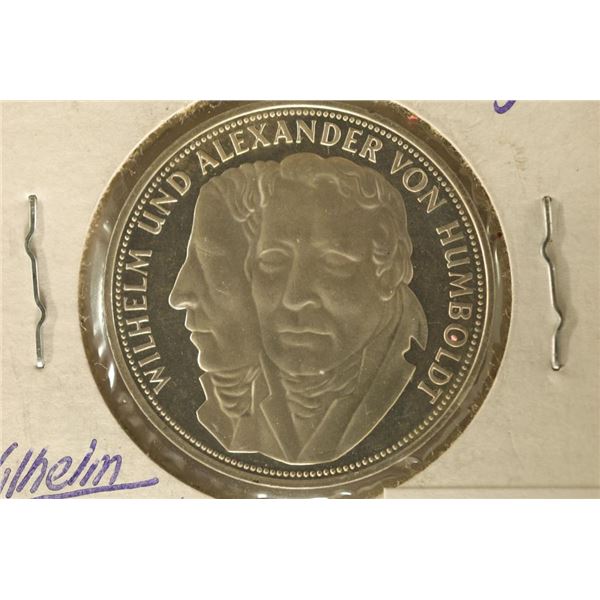 1967-F GERMAN SILVER PROOF 5 MARK .2251 OZ. ASW