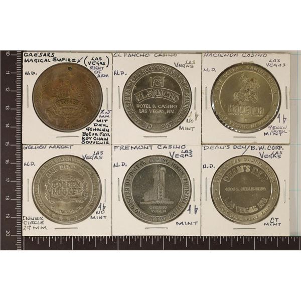 6-METAL $1 CASINO GAMING TOKENS: CAESARS EMPIRE