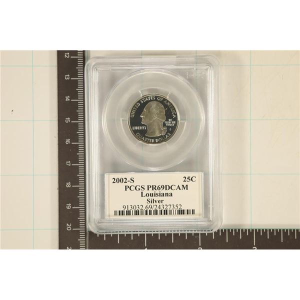 2002-S SILVER LOUISIANA QUARTER PCGS PR69 DCAM