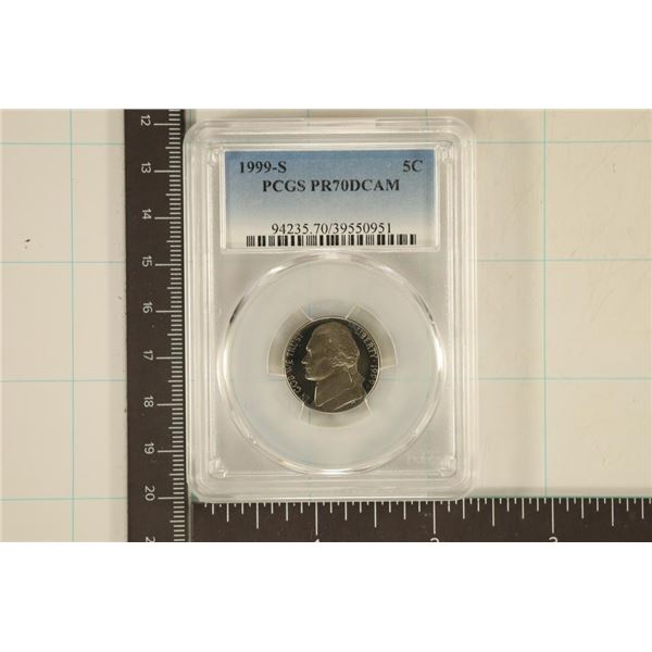 1999-S JEFFERSON NICKEL PCGS PR70 DCAM