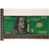 Image 1 : GOLD FOIL COLORIZED REPLICIA OF A US $100 FRN CU