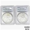 Image 1 : [2] 2006-W Silver Eagle PCGS MS69 20th ANNIV.
