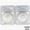 Image 1 : [2] 2006-W Silver Eagle PCGS MS69 20th ANNIV.
