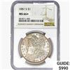 Image 1 : 1881-S Morgan Silver Dollar NGC MS66+