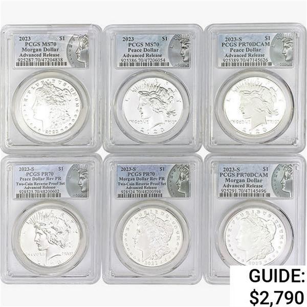2023 [6] Silver Dollars PCGS PR/MS70