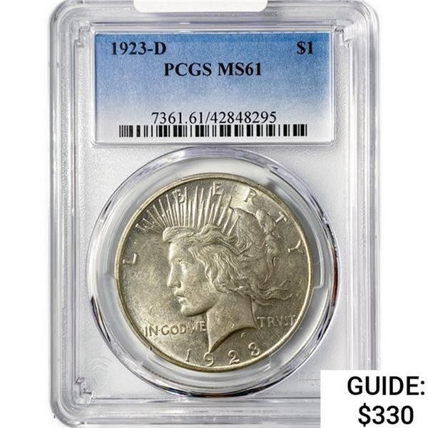 1923-D Silver Peace Dollar PCGS MS61
