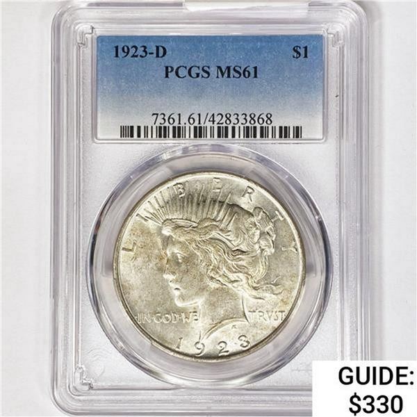 1923-D Silver Peace Dollar PCGS MS61