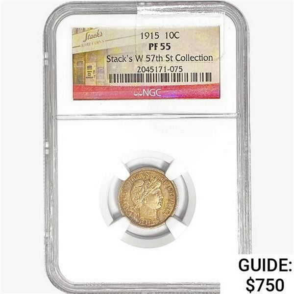 1915 Barber Dime NGC PF55 Stack's W 57th COLL.
