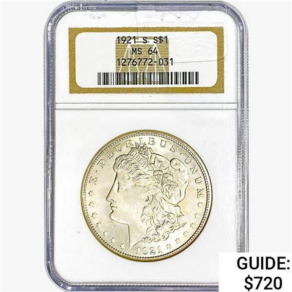 1921-S Morgan Silver Dollar NGC MS64