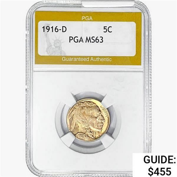 1916-D Buffalo Nickel PGA MS63
