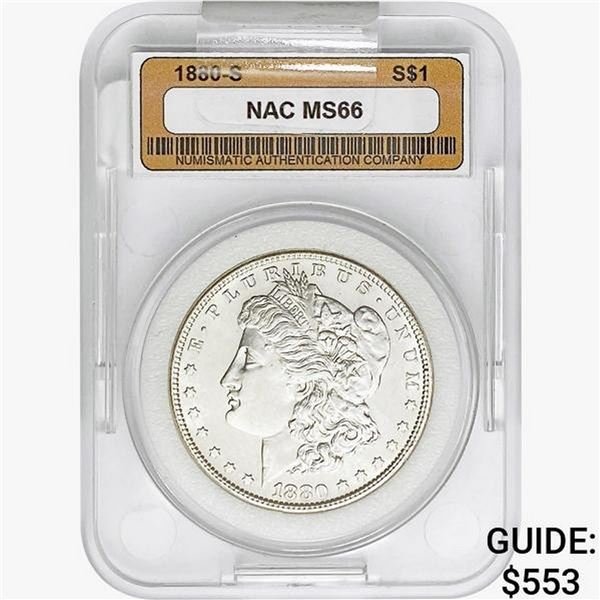 1880-S Morgan Silver Dollar NAC MS66