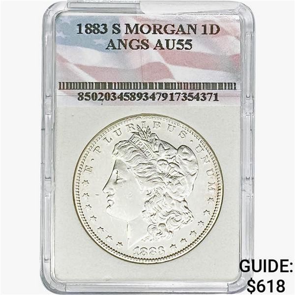 1883-S Morgan Silver Dollar ANGS AU55