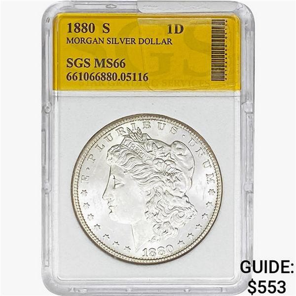 1880-S Morgan Silver Dollar SGS MS66