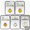 Image 1 : [5] 1940-1963 Varied US Coinage 1C-50C NGC PF/MS67