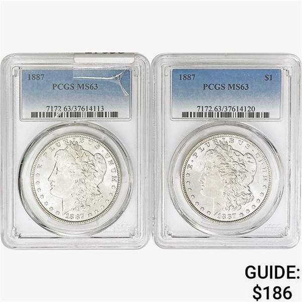 [2] 1887 Morgan Silver Dollar PCGS MS63