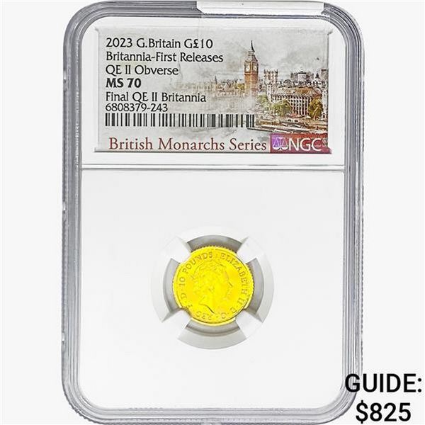 2023 1/10oz G.B. 10 Pounds Queen NGC MS70