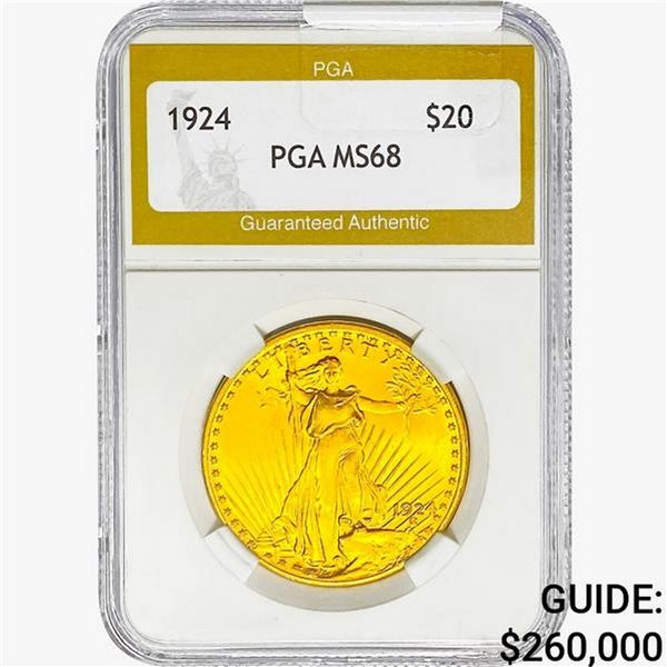 1924 $20 Gold Double Eagle PGA MS68