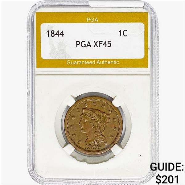1844 Braided Hair Large Cent PGA XF45