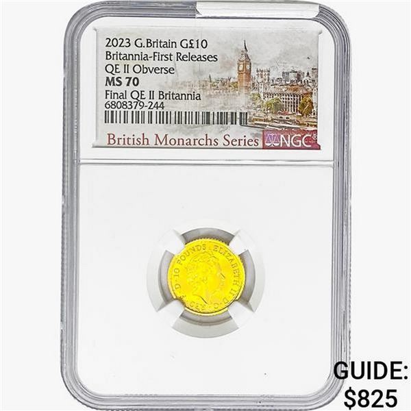 2023 1/10oz G.B. 10 Pounds Queen NGC MS70