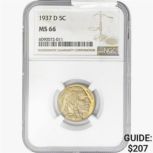 1937-D Buffalo Nickel NGC MS66