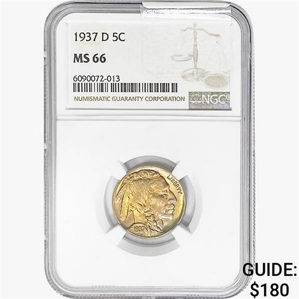1937-D Buffalo Nickel NGC MS66