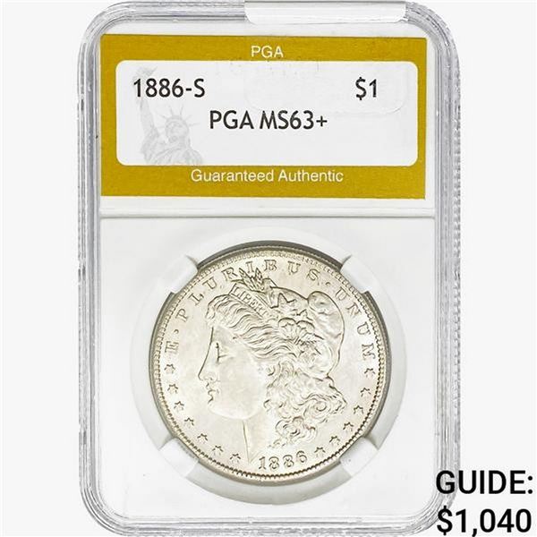 1886-S Morgan Silver Dollar PGA MS63+