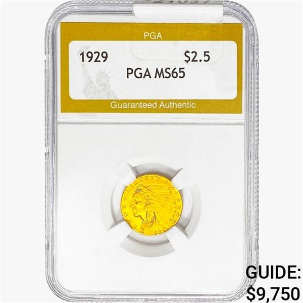 1929 $2.50 Gold Quarter Eagle PGA MS65