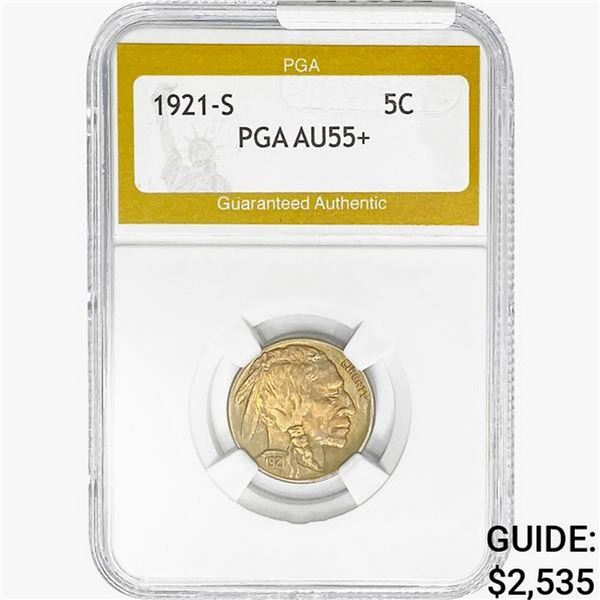 1921-S Buffalo Nickel PGA AU55+